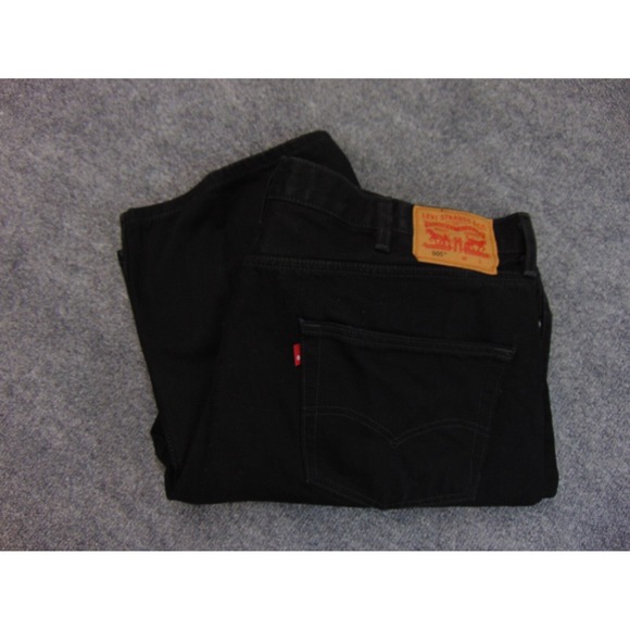 Levis 505 Jeans Men 43x30 Black Denim Pants - Picture 1 of 10